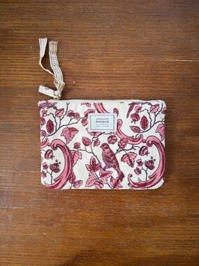new Sézane x Antoinette Poisson makeup pouch red bird print limited edition